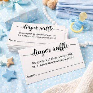Diaper Raffle Tickets for Baby Shower – 50 Pack Gender Neutral Baby Shower Game